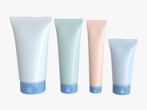 Cosmetics Tube Set 01 Mockup Modelo 3D