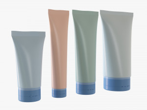 Cosmetics Tube Set 01 Mockup 3D Model