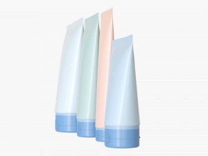 Cosmetics Tube Set 01 Mockup 3D Model