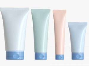 Cosmetics Tube Set 01 Mockup 3D Model