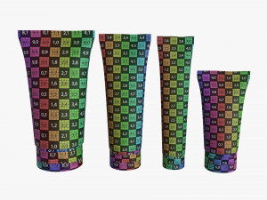 Cosmetics Tube Set 01 Mockup 3D Model