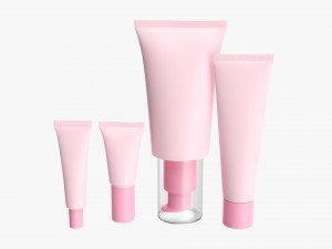 Cosmetics Tube Set 02 Mockup 3D Model