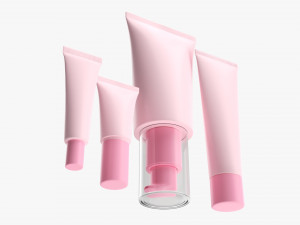Cosmetics Tube Set 02 Mockup 3D 모델