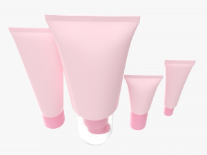 Cosmetics Tube Set 02 Mockup 3D 모델