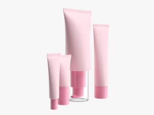 Cosmetics Tube Set 02 Mockup 3D 모델