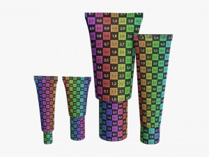 Cosmetics Tube Set 02 Mockup 3D 모델