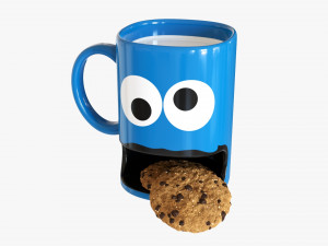 Cup With Two Cookies 3D Model