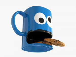 Cup With Two Cookies 3D Model