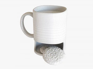 Cup With Two Cookies 3D Model