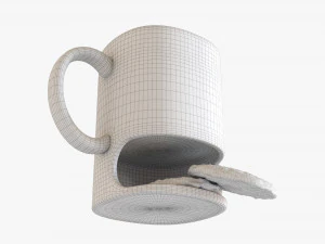 Cup With Two Cookies 3D Model