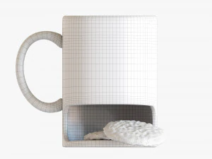 Cup With Two Cookies 3D Model