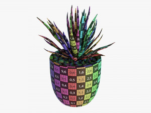 Decorative Potted Plant Succulent 11 3Dモデル