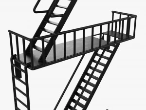 सजावटी दीवार शेल्फ़ 01 3D मॉडल