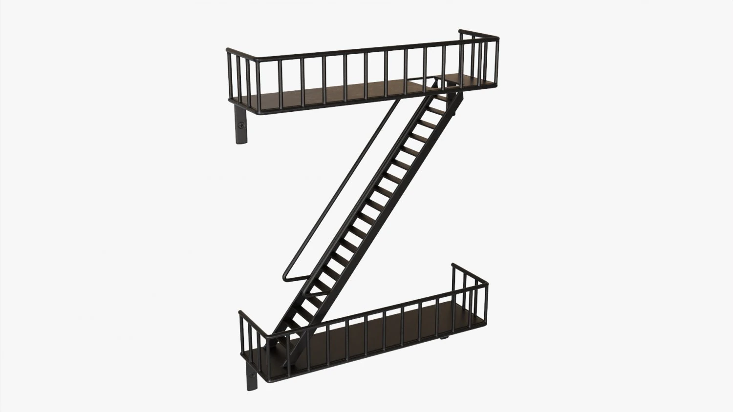 Decorative Wall Shelf 02 3D Model .c4d .max .obj .3ds .fbx .stl .blend 