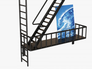 Decorative Wall Shelf With Plants 01 Modèle 3D