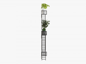 Decorative Wall Shelf With Plants 01 Modèle 3D