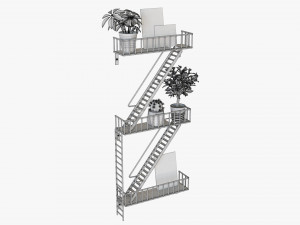Decorative Wall Shelf With Plants 01 Modèle 3D