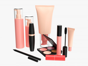 Face Makeup Set Mockup 3D Model