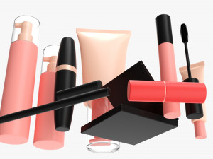 Face Makeup Set Mockup Modelo 3D