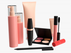 Face Makeup Set Mockup Modelo 3D