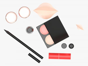Макет набора для макияжа лица 3D Модель