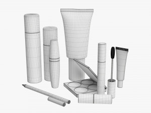 Face Makeup Set Mockup Modelo 3D