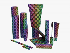 Макет набора для макияжа лица 3D Модель