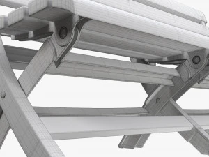 Faux Wood Bench 3D Model