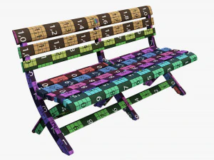 Faux Wood Bench 3D Model