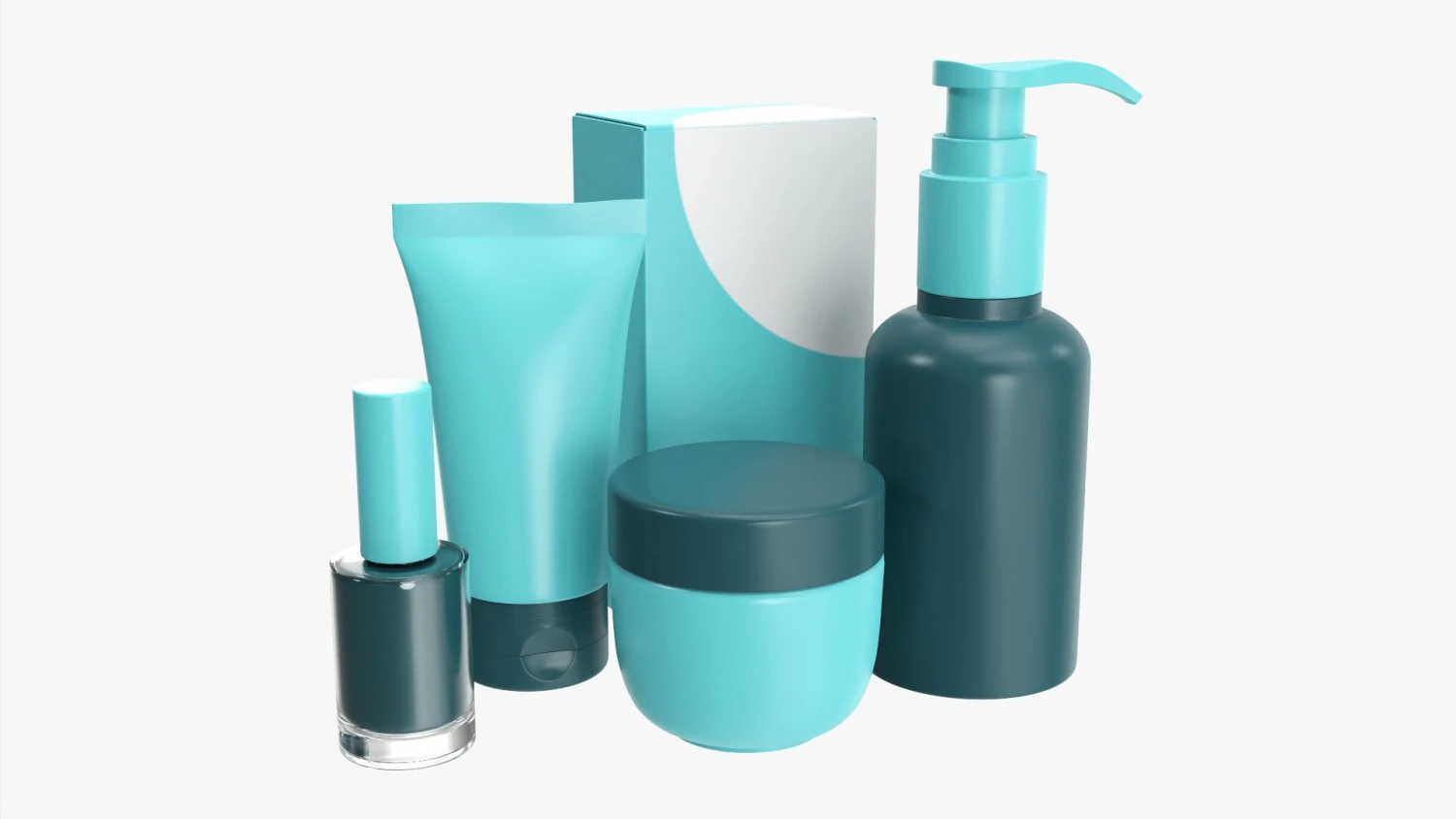 Feet Care Set Mockup 3D Model .c4d .max .obj .3ds .fbx .stl .blend