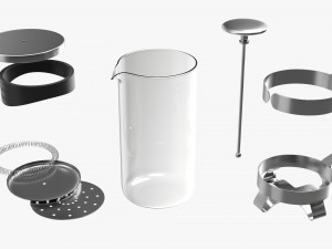French Press Coffee Maker Modello 3D