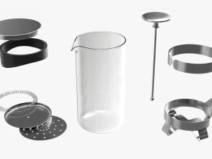 French Press Coffee Maker 3D Model
