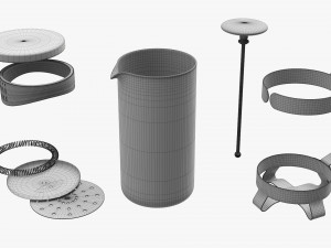 French Press Coffee Maker Modello 3D