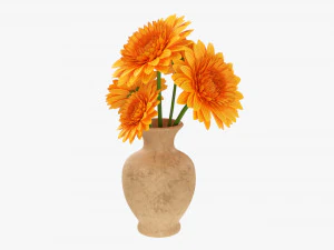 花瓶のガーベラ V1 3Dモデル