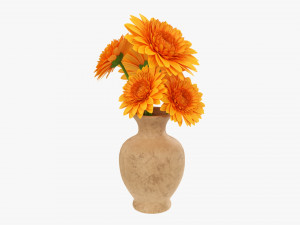 Gerbera In Vase V1 3D Модель