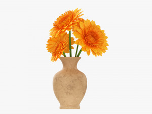 Gerbera In Vase V1 3D Модель