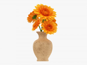 Gerbera In Vase V1 3D Модель