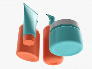Hair Care Set Mockup 3D Model