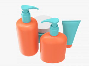 Hair Care Set Mockup 3D 모델
