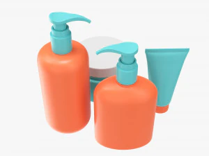 Hair Care Set Mockup 3D Model