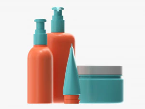 Hair Care Set Mockup 3D Model