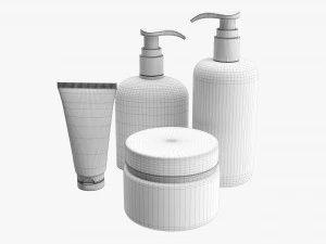 Hair Care Set Mockup 3D Model