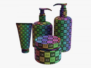 Hair Care Set Mockup 3D Model