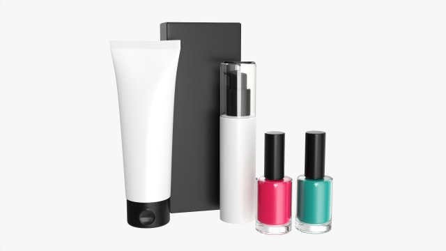 Hand Care Set Mockup 3D Model .c4d .max .obj .3ds .fbx .stl .blend 