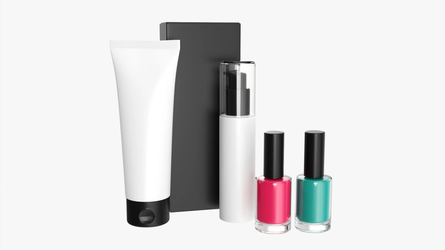 Hand Care Set Mockup 3D Model .c4d .max .obj .3ds .fbx .stl .blend 
