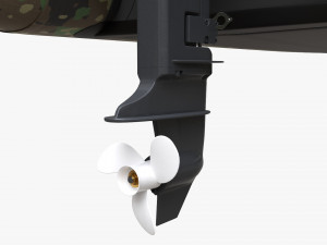 Inflatable Boat 02 Camouflage With Outboard Boat Motor Modèle 3D