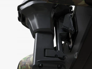 इन्फ्लेटेबल बोट 02 आउटबोर्ड बोट मोटर के साथ छलावरण 3D मॉडल