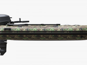 Inflatable Boat 02 Camouflage With Outboard Boat Motor Modèle 3D