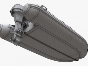 Inflatable Boat 02 Camouflage With Outboard Boat Motor Modèle 3D