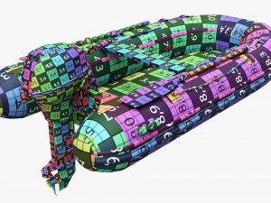 Inflatable Boat 02 Camouflage With Outboard Boat Motor Modèle 3D